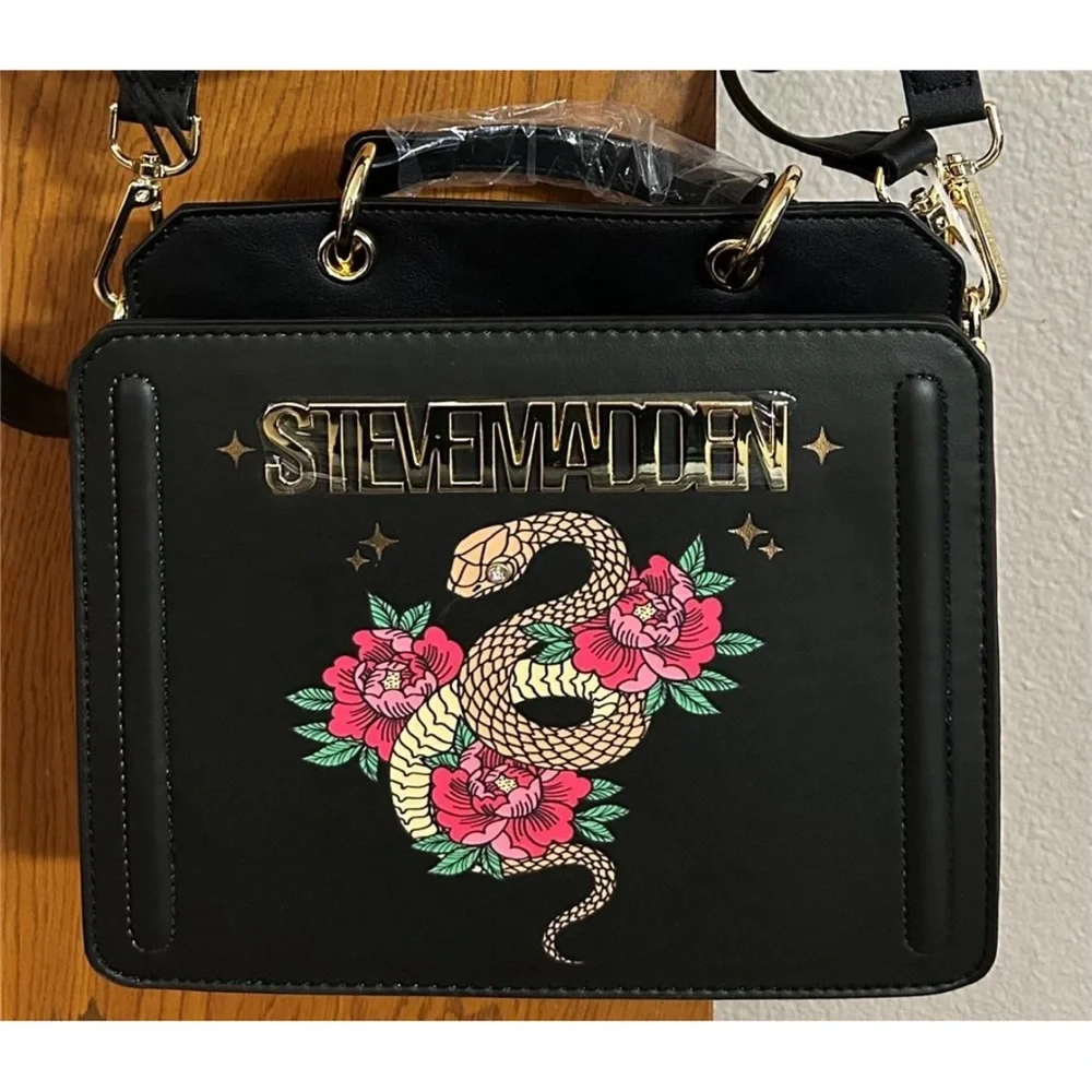 New Black Steve Madden Year of the Snake Bevelyn Crossbody Bag Lunar New Year - Picture 5 of 7